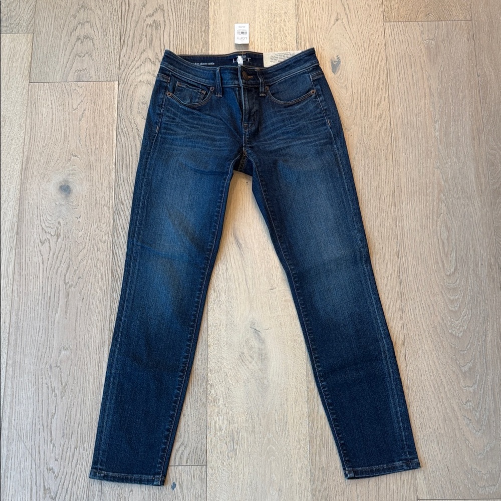 LOFT Modern Skinny Ankle Jeans – Dark Blue – Size 24/00 – NWT